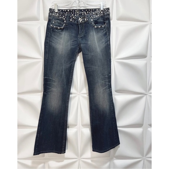 Miss Me Sz 28 Studded Boot Cut Denim Blue Jeans Womens RARE - Picture 11 of 15
